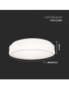 V-TAC LED Осветител 38W Кръг за Таван Бяла Рамка 4000 - 6909 - 6