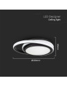 V-TAC LED Осветител 24W Плафон 4000К Черен Двоен Кръг - 6994 - 4