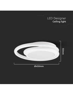 V-TAC LED Осветител 38W Плафон 4000 Бял Двоен Кръг - 6921 - Цена | LEDs4economy 2