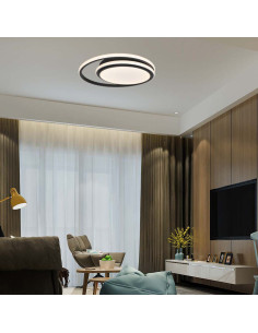 V-TAC LED Осветител 38W Плафон 4000 Черен Двоен Кръг - 6920 - Цена | LEDs4economy 2