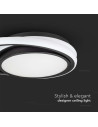 V-TAC LED Осветител 38W Плафон 4000 Черен Двоен Кръг - 6920 - 3