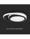 V-TAC LED Осветител 38W Плафон 4000 Черен Двоен Кръг - 6920 - 5