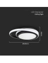 V-TAC LED Осветител 38W Плафон 4000 Черен Двоен Кръг - 6920 - 6