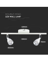V-TAC 9W LED Двойна Спот Лампа 3000К Бяла - 218266 - 7