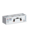 V-TAC 12W LED Двойна Спот Лампа 3000К Черна - 218255 - 3