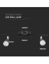V-TAC 9W LED Двойна Спот Лампа 3000а Светлина Черна - 8267 - 3