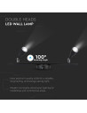 V-TAC 9W LED Двойна Спот Лампа 3000а Светлина Черна - 8267 - 7