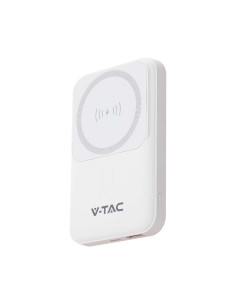 V-TAC 10000mah Магнитна Безжична Външна Батерия с Метален Ринг Бяло - Цена | LEDs4economy