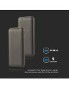 V-TAC 10000mah Външна Батерия 2A 30см Тип C Кабел Сиво - 23037 - 8