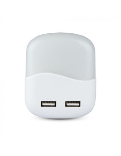 V-TAC LED Нощна Лампа за Контакт USB Квадрат 3000 - 507 - Цена | LEDs4economy