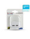 V-TAC LED Нощна Лампа за Контакт USB Квадрат 3000 - 507 - 2