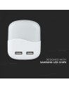 V-TAC LED Нощна Лампа за Контакт USB Квадрат 3000 - 507 - 4