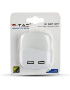 V-TAC LED Нощна Лампа за Контакт USB Квадрат 3000 - 507 - 9