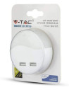 V-TAC LED Нощна Лампа за Контакт USB Кръг 3000 - 505 - 3