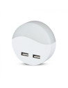 V-TAC LED Нощна Лампа за Контакт USB Кръг 3000 - 505 - 9