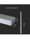 V-TAC LED Линейно Осветление SAMSUNG Чип 40W Висящо Сребърно Тяло 6400К 1200x35x67mm - 21601 - 4
