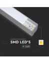 V-TAC LED Линейно Осветление SAMSUNG Чип 40W Висящо Сребърно Тяло 6400К 1200x35x67mm - 21601 - 8