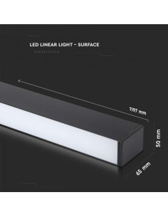 V-TAC LED Линейно Осветление SAMSUNG Чип 40W Външно Черно Тяло 3000K - 20462 - Цена | LEDs4economy 2