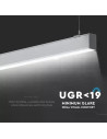V-TAC LED Линейно Осветление SAMSUNG Чип 40W Висящо Сиво Тяло 4000К 1200x50x65mm - 21384 - 5