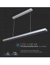 V-TAC LED Линейно Осветление SAMSUNG Чип 60W Висящо Без Свързване Сиво 4000K - 607 - 9
