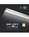 V-TAC LED Линейно Осветление SAMSUNG Чип 40W за Вграждане Сиво Тяло 6400K - 603 - 4