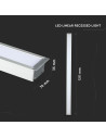 V-TAC LED Линейно Осветление SAMSUNG Чип 40W за Вграждане Сиво Тяло 6400K - 603 - 7