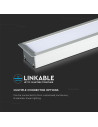 V-TAC LED Линейно Осветление SAMSUNG Чип 40W за Вграждане Сиво Тяло 6400K - 603 - 8