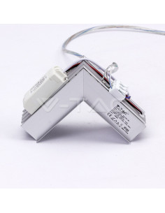 V-TAC 10W L Конектор Вътрешен Сив 4000K - 388 - Цена | LEDs4economy 2