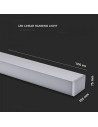 V-TAC LED Линейно Осветление SAMSUNG Чип 60W Висящо Сиво Тяло 4000K - 378 - 6