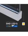 V-TAC LED Линейно Осветление SAMSUNG Чип 60W Висящо Сиво Тяло 4000K - 378 - 8