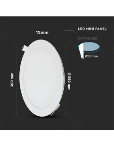 V-TAC 30W LED Premium Панел Кръг 6400K - 216429 - Цена | LEDs4economy 2