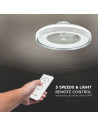 V-TAC 45W LED Тяло/Вентилатор Дистанционно 3в1 AC Мотор Сив Ринг - 217935 - 4