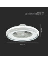 V-TAC 45W LED Тяло/Вентилатор Дистанционно 3в1 AC Мотор Сив Ринг - 217935 - 5