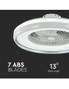 V-TAC 45W LED Тяло/Вентилатор Дистанционно 3в1 AC Мотор Сив Ринг - 217935 - 10