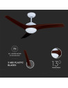 V-TAC 15W LED Тяло/Вентилатор Таван Дистанционно 3000-6500 3 Перки Кафяв 35W AC Мотор - 7920 - 6