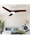 V-TAC 15W LED Тяло/Вентилатор Таван Дистанционно 3000-6500 3 Перки Кафяв 35W AC Мотор - 7920 - 11