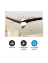 V-TAC 15W LED Тяло/Вентилатор Таван Дистанционно 3000-6500 3 Перки Кафяв 35W AC Мотор - 7920 - 14