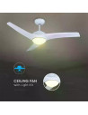 V-TAC 15W LED Тяло/Вентилатор Таван Дистанционно 3000-6500 3 Перки Бяло 35W AC Мотор - 7919 - 4