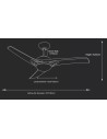 V-TAC 15W LED Тяло/Вентилатор Таван Дистанционно 3000-6500 3 Перки Бяло 35W AC Мотор - 7919 - 9