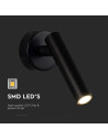 V-TAC 2W LED Стенен Аплик Хотел Кръг 3000 Черно Тяло - 7