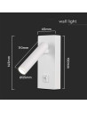 V-TAC 2W LED Стенен Аплик Хотел Квадрат 3000 Бяло Тяло - 10288 - 2
