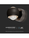 V-TAC 10W LED Стенна Лампа Черно Тяло 3000 - 23007 - 5