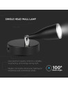V-TAC 4.5W LED Единична Спот Лампа 4000К Черна - 218265 - 3