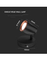 V-TAC 6W LED Единична Спот Лампа 4000К Черна - 218253 - 3