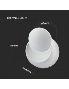 V-TAC 5W Аплик Bridglux Чип Бяло Тяло Кръг 4000K - 217093 - Цена | LEDs4economy 2