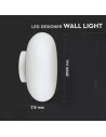 V-TAC 40W LED Стенна Лампа Бяла Димираща 3000 - 40061 - 3