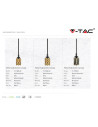 V-TAC Пендел Златно Алуминиев с Релеф - 3812 - 11