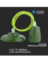 V-TAC Пендел Порцеланова Фасунга E27 Зелен - 3805 - 10