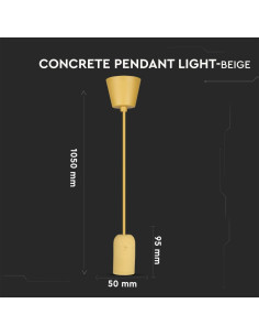 V-TAC Бетонен Пендел Светло Бежов - 3750 - Цена | LEDs4economy