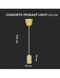 V-TAC Бетонен Пендел Светло Жълт - 3745 - Цена | LEDs4economy